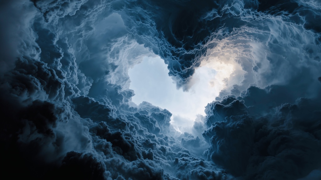 幻想的な空と雲の背景素材【高画質10枚】Vol.65〈ハート雲編〉