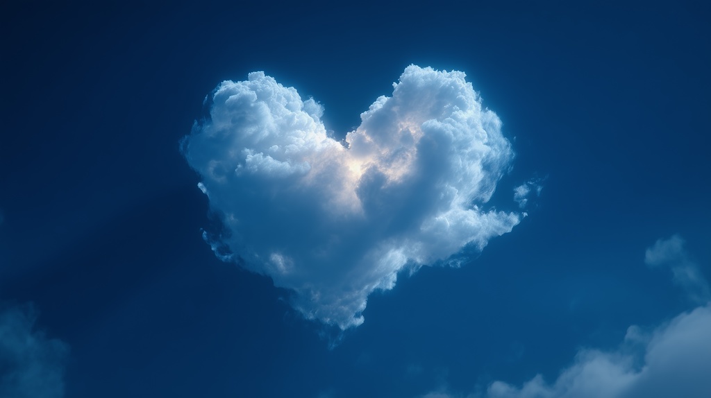 幻想的な空と雲の背景素材【高画質10枚】Vol.66〈ハート雲編〉