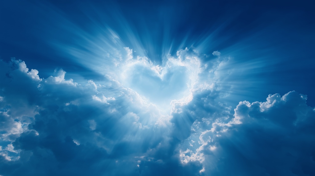 幻想的な空と雲の背景素材【高画質10枚】Vol.67〈ハート雲編〉