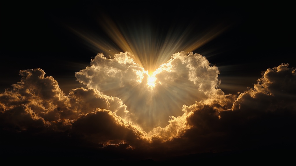 幻想的な空と雲の背景素材【高画質10枚】Vol.70〈ハート雲編〉