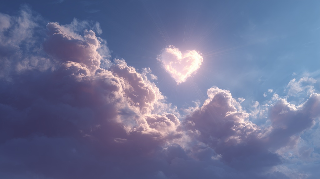 幻想的な空と雲の背景素材【高画質10枚】Vol.70〈ハート雲編〉