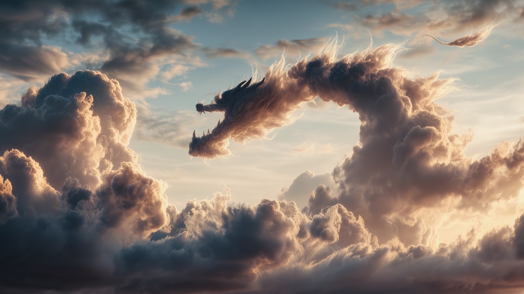 幻想的な空と雲の背景素材【高画質10枚】Vol.71〈龍雲編〉