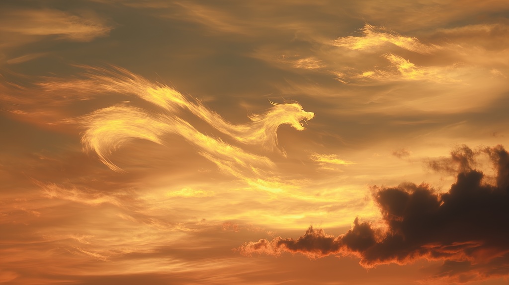 幻想的な空と雲の背景素材【高画質10枚】Vol.71〈龍雲編〉