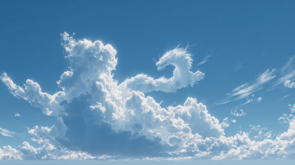 幻想的な空と雲の背景素材【高画質10枚】Vol.74〈龍雲編〉