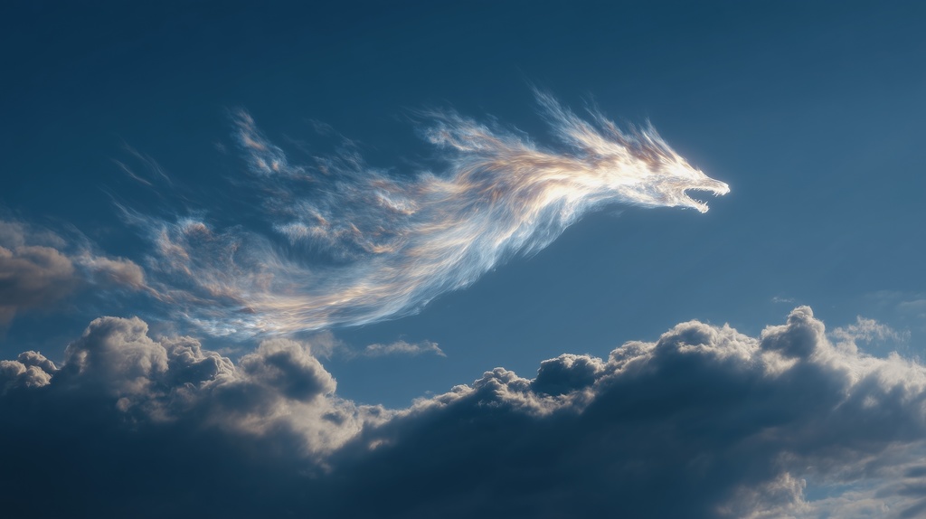 幻想的な空と雲の背景素材【高画質10枚】Vol.75〈龍雲編〉