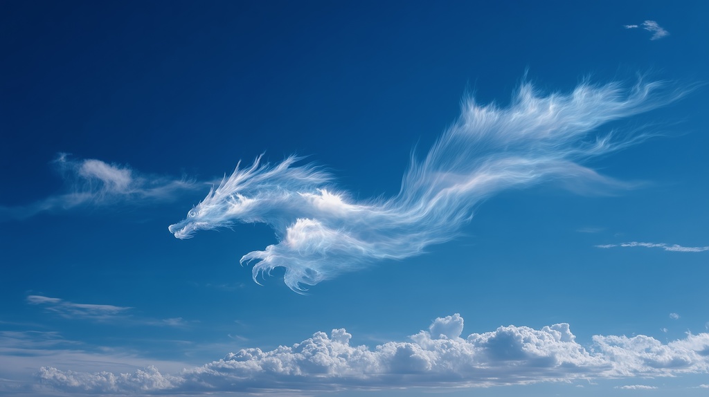 幻想的な空と雲の背景素材【高画質10枚】Vol.75〈龍雲編〉