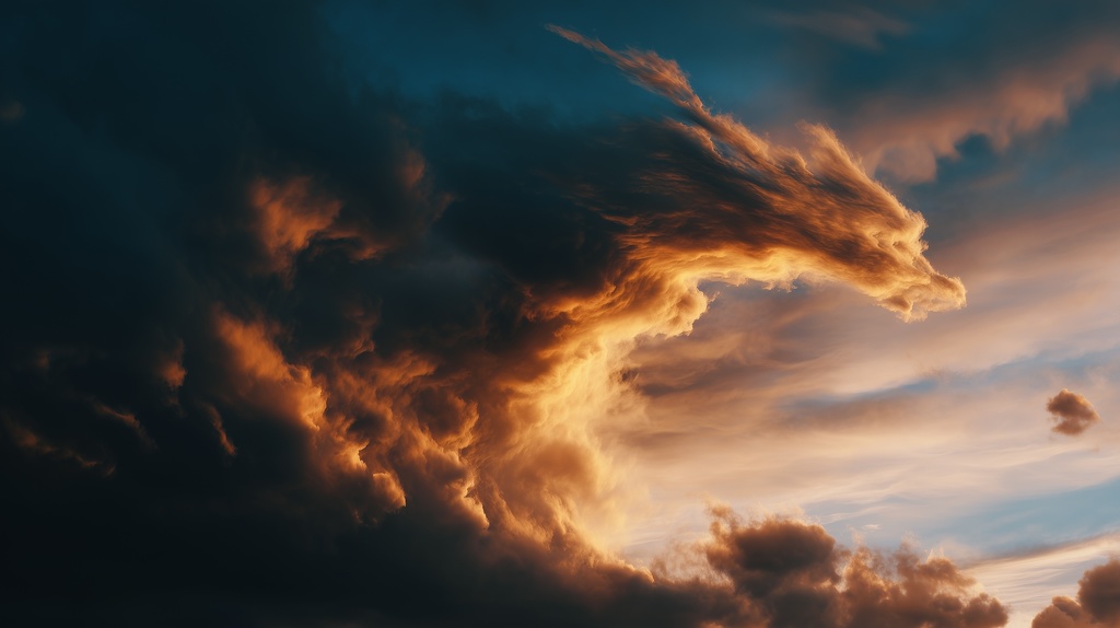 幻想的な空と雲の背景素材【高画質10枚】Vol.75〈龍雲編〉