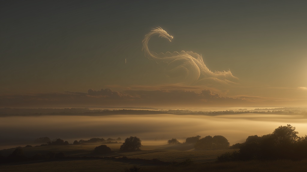 幻想的な空と雲の背景素材【高画質10枚】Vol.76〈龍雲編〉