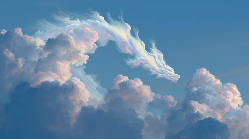 幻想的な空と雲の背景素材【高画質10枚】Vol.76〈龍雲編〉