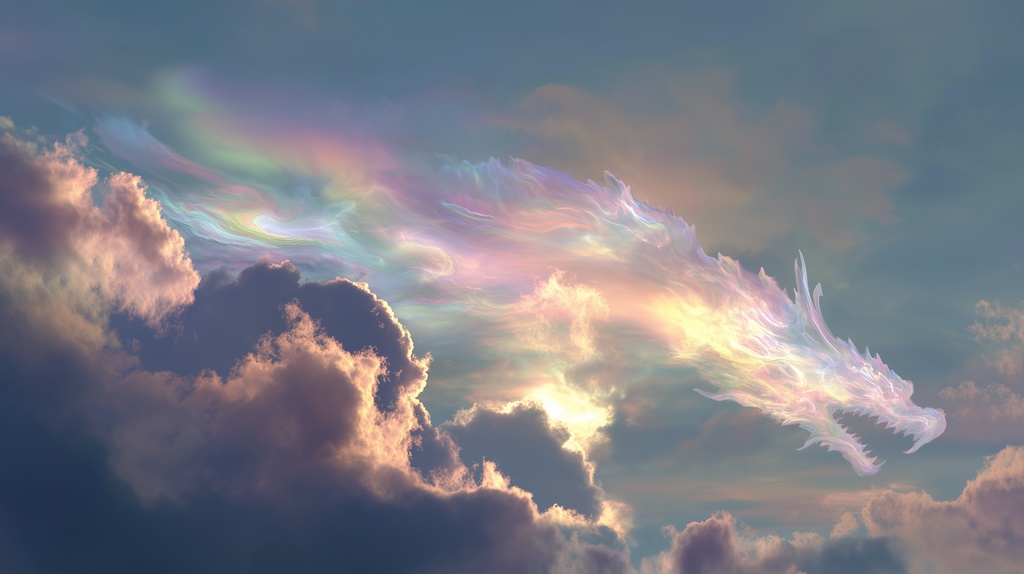 幻想的な空と雲の背景素材【高画質10枚】Vol.77〈龍雲編〉
