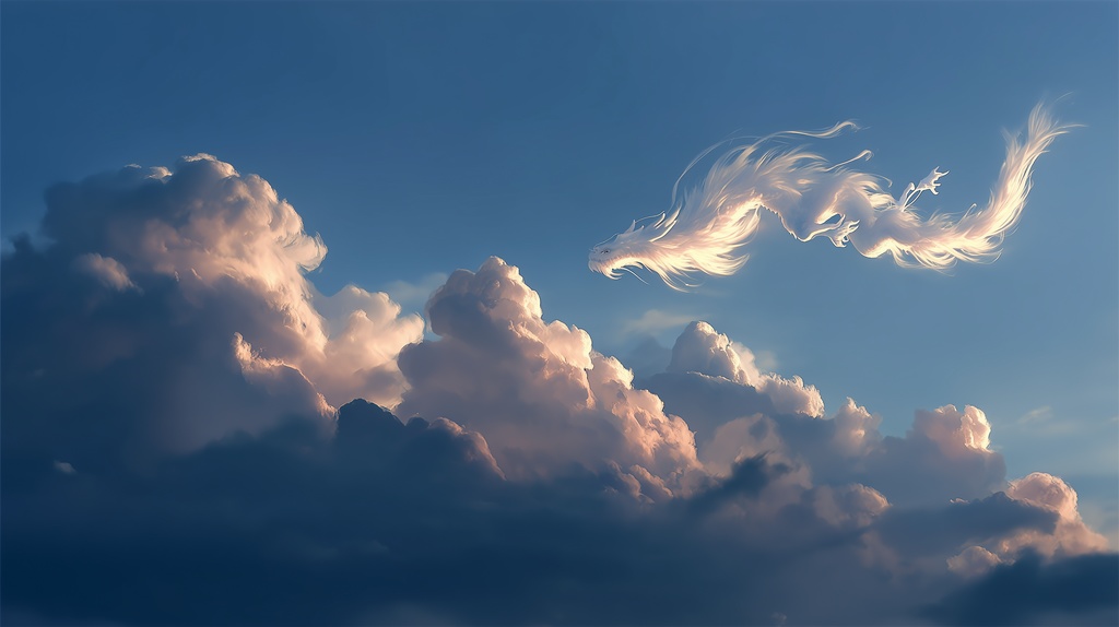 幻想的な空と雲の背景素材【高画質10枚】Vol.77〈龍雲編〉