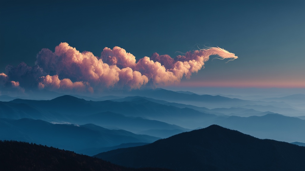 幻想的な空と雲の背景素材【高画質10枚】Vol.77〈龍雲編〉