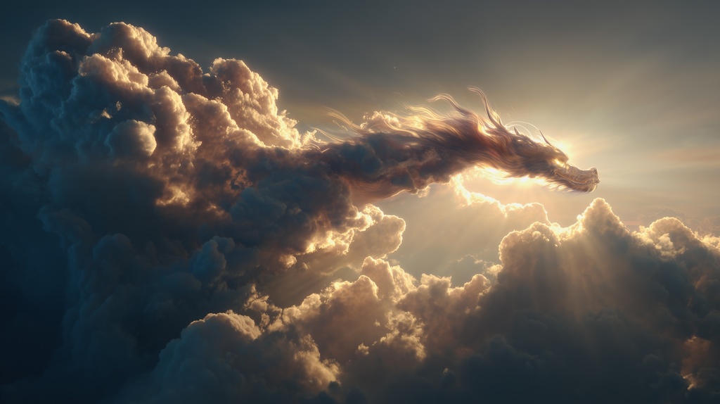 幻想的な空と雲の背景素材【高画質10枚】Vol.78〈龍雲編〉