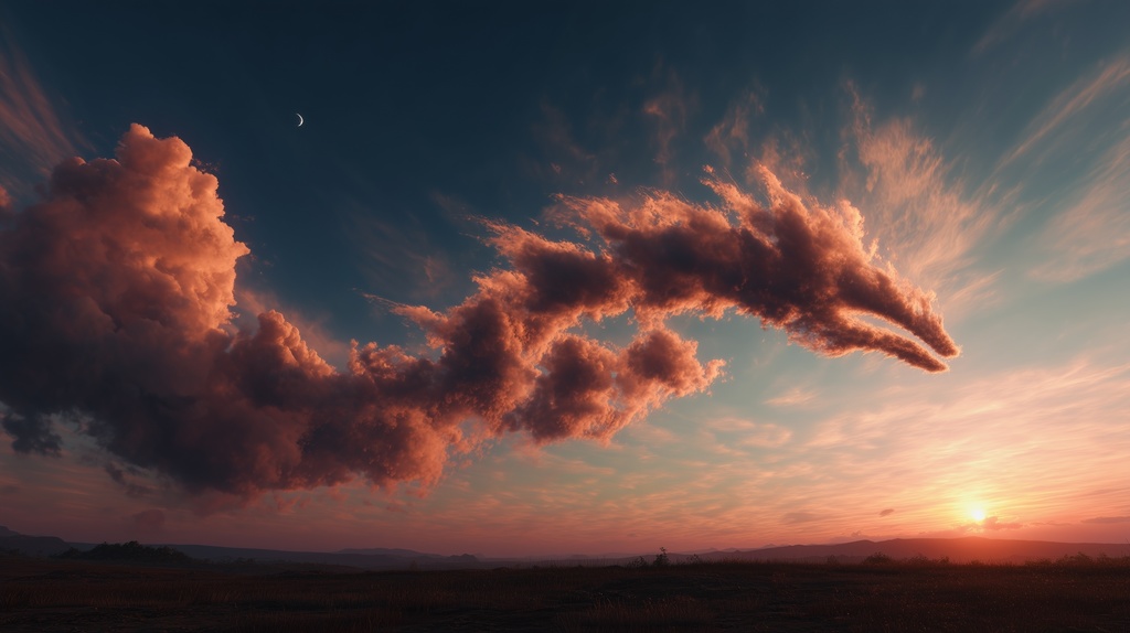 幻想的な空と雲の背景素材【高画質10枚】Vol.79〈龍雲編〉