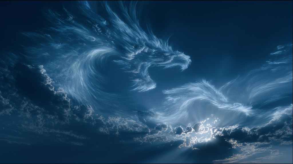 幻想的な空と雲の背景素材【高画質10枚】Vol.79〈龍雲編〉