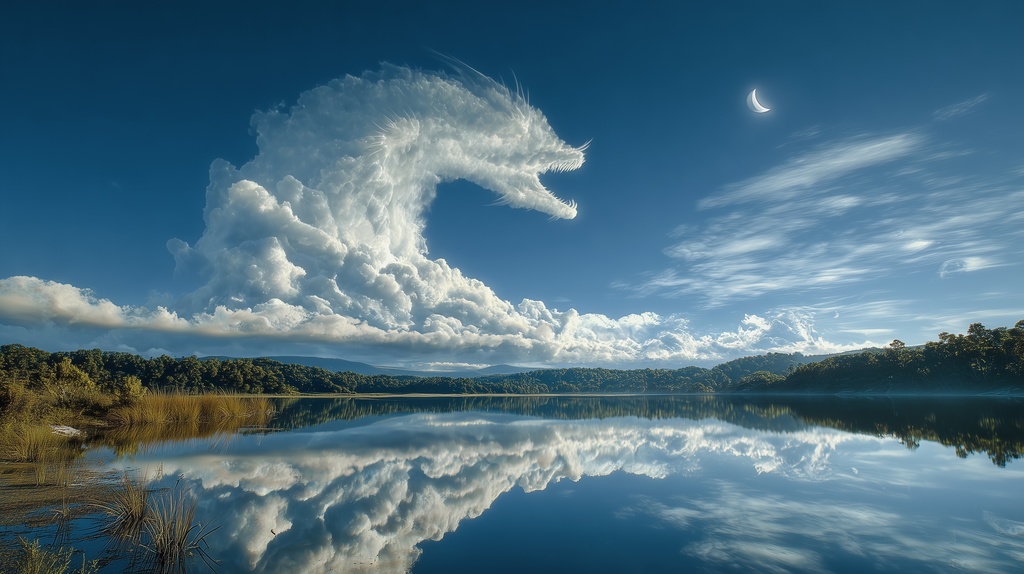 幻想的な空と雲の背景素材【高画質10枚】Vol.79〈龍雲編〉