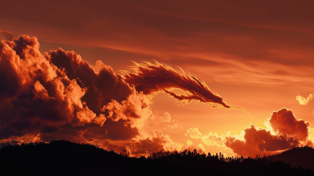 幻想的な空と雲の背景素材【高画質10枚】Vol.80〈龍雲編〉