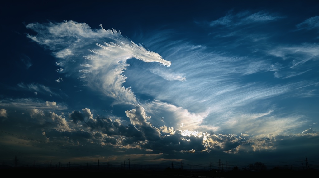 幻想的な空と雲の背景素材【高画質10枚】Vol.80〈龍雲編〉