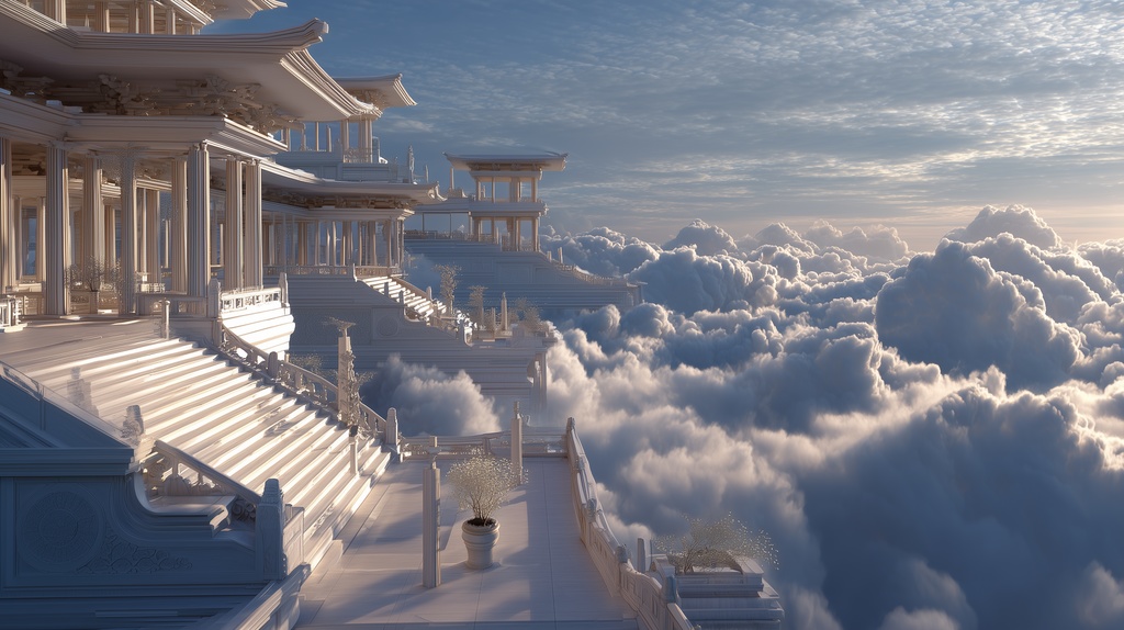 幻想的な空と雲の背景素材【高画質10枚】Vol.81〈天界編〉