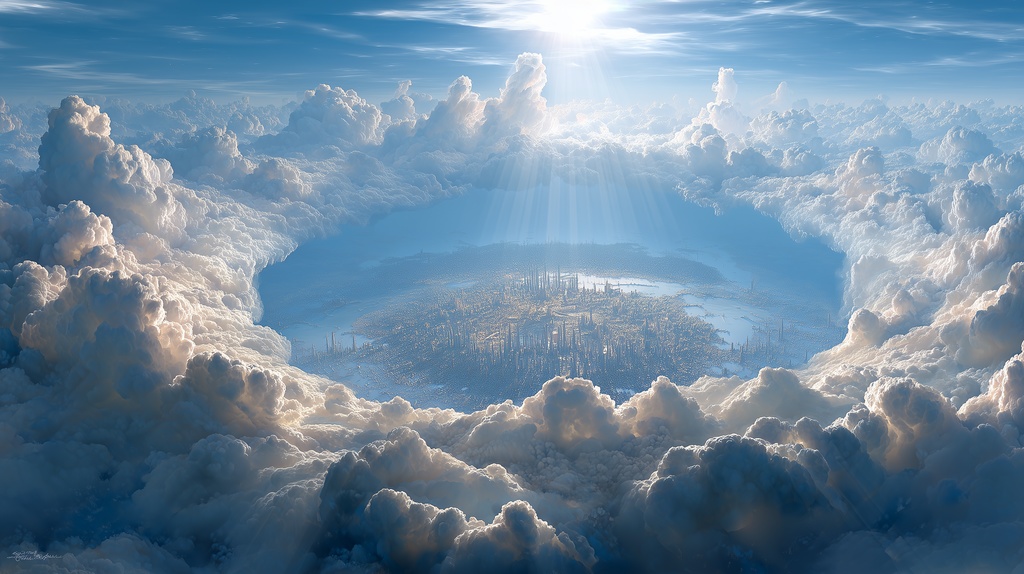 幻想的な空と雲の背景素材【高画質10枚】Vol.81〈天界編〉