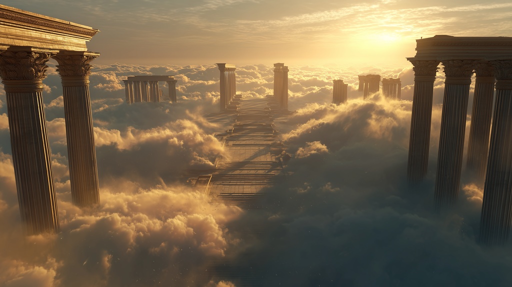 幻想的な空と雲の背景素材【高画質10枚】Vol.82〈天界編〉