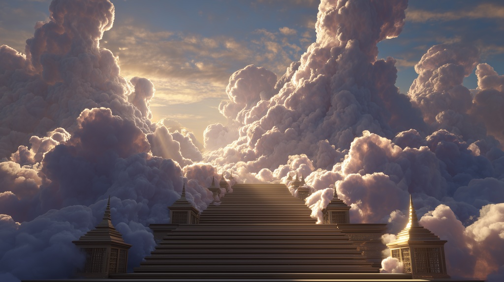 幻想的な空と雲の背景素材【高画質10枚】Vol.82〈天界編〉