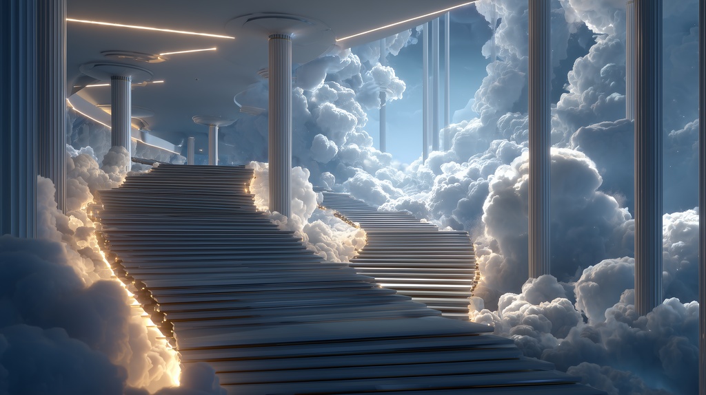 幻想的な空と雲の背景素材【高画質10枚】Vol.82〈天界編〉