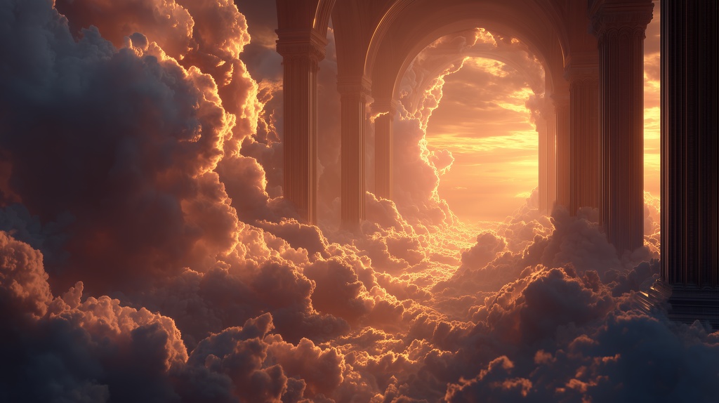 幻想的な空と雲の背景素材【高画質10枚】Vol.82〈天界編〉