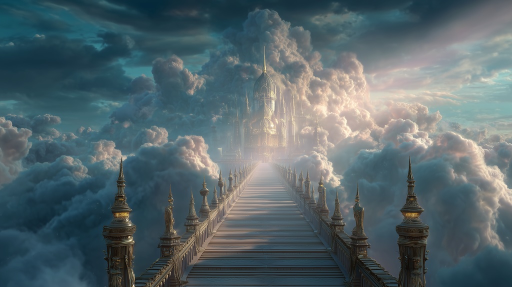 幻想的な空と雲の背景素材【高画質10枚】Vol.83〈天界編〉