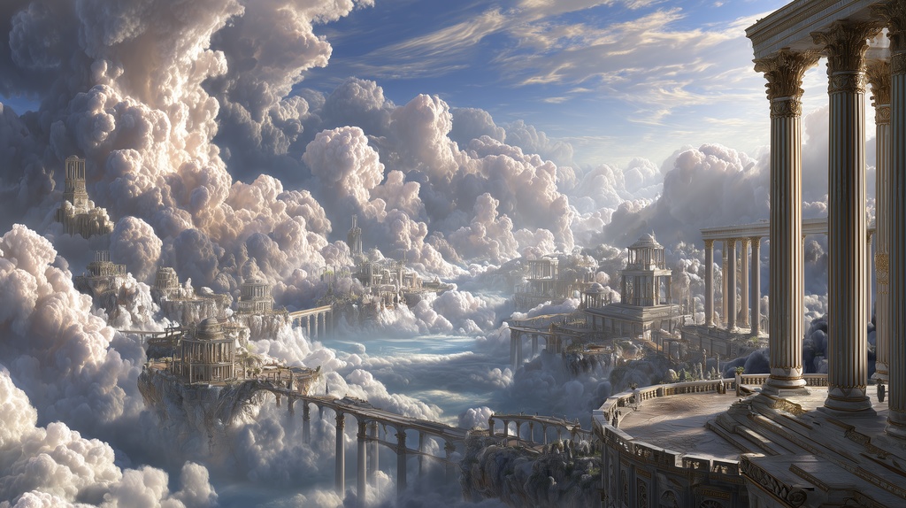 幻想的な空と雲の背景素材【高画質10枚】Vol.84〈天界編〉