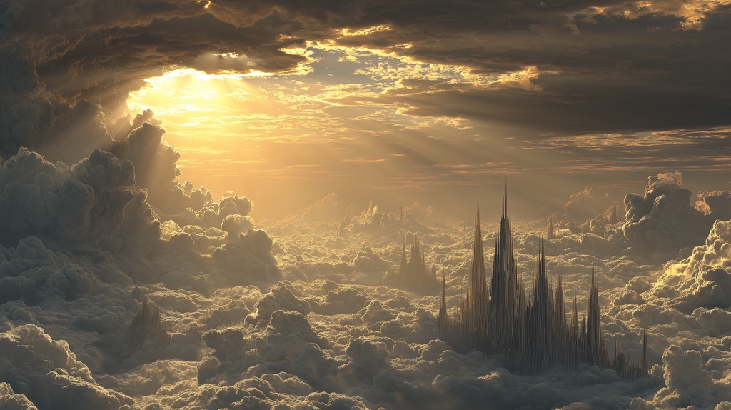 幻想的な空と雲の背景素材【高画質10枚】Vol.84〈天界編〉