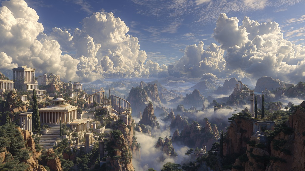 幻想的な空と雲の背景素材【高画質10枚】Vol.84〈天界編〉