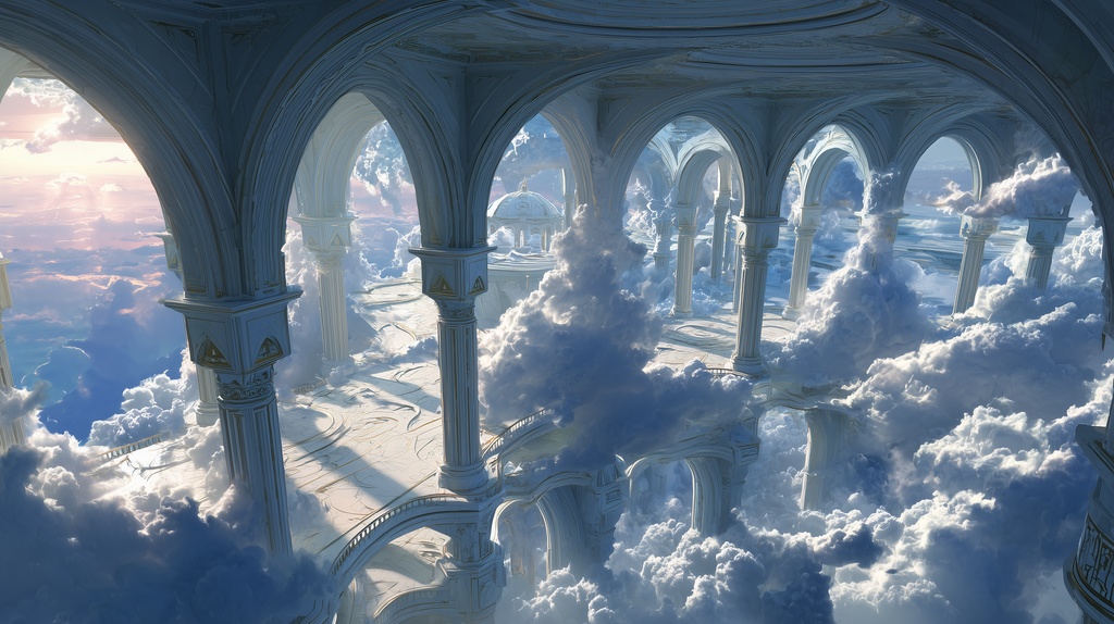 幻想的な空と雲の背景素材【高画質10枚】Vol.84〈天界編〉