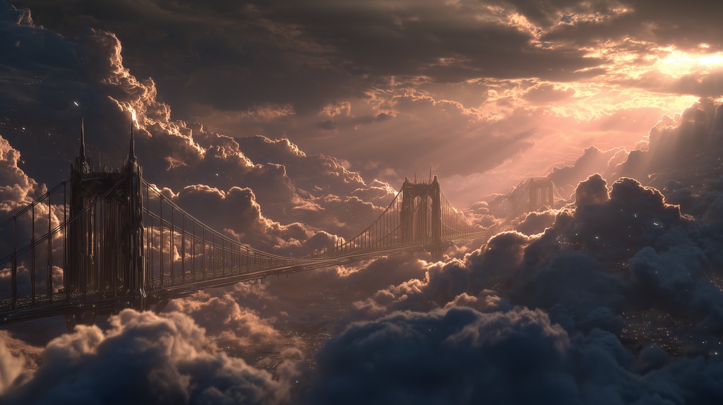 幻想的な空と雲の背景素材【高画質10枚】Vol.85〈天界編〉