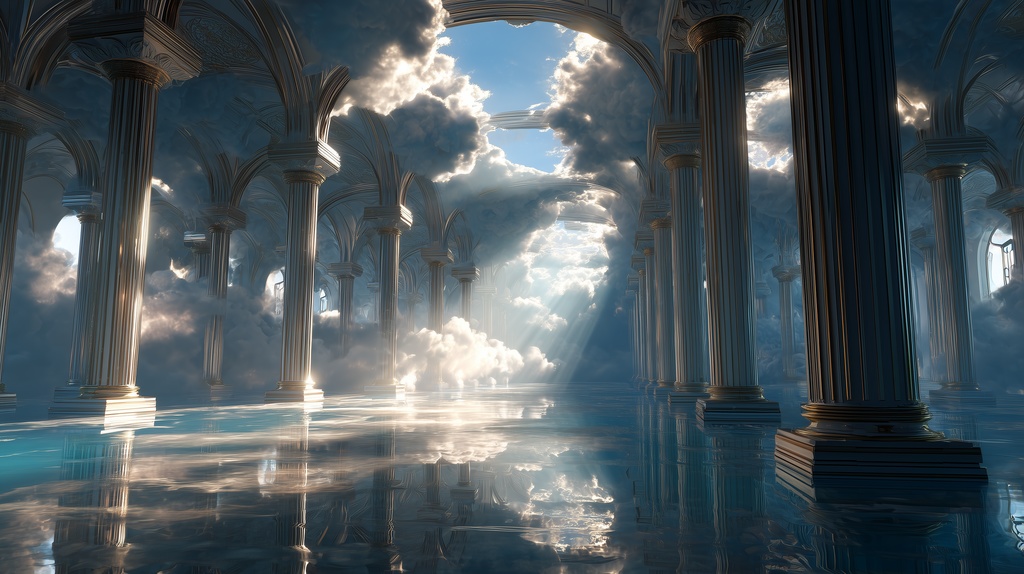 幻想的な空と雲の背景素材【高画質10枚】Vol.85〈天界編〉