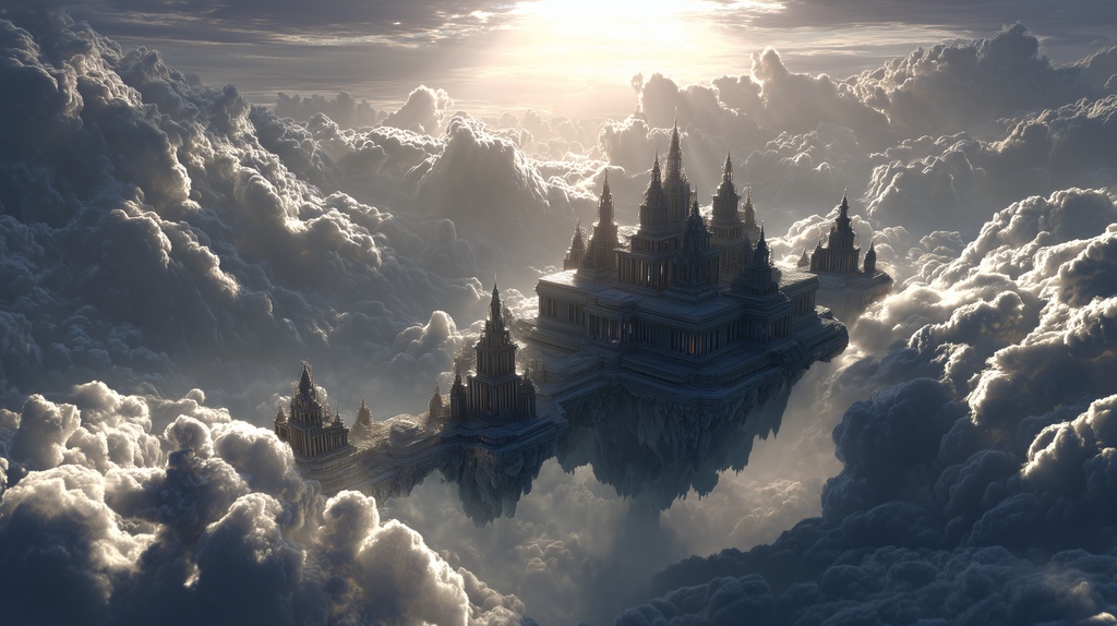 幻想的な空と雲の背景素材【高画質10枚】Vol.86〈天界編〉