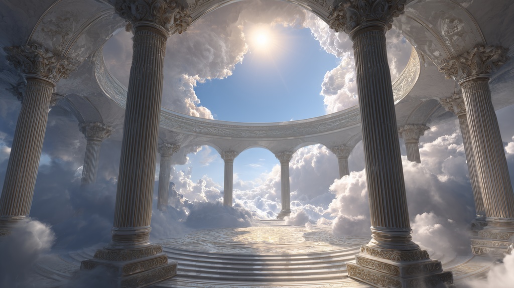 幻想的な空と雲の背景素材【高画質10枚】Vol.86〈天界編〉