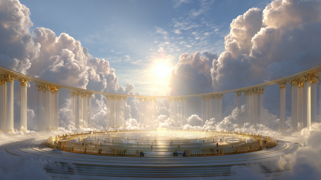 幻想的な空と雲の背景素材【高画質10枚】Vol.87〈天界編〉