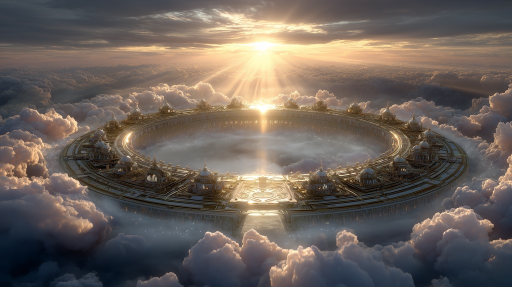 幻想的な空と雲の背景素材【高画質10枚】Vol.87〈天界編〉