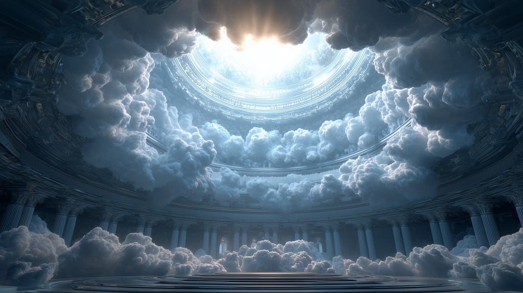 幻想的な空と雲の背景素材【高画質10枚】Vol.88〈天界編〉