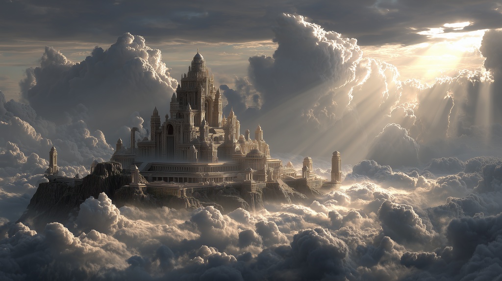 幻想的な空と雲の背景素材【高画質10枚】Vol.89〈天界編〉