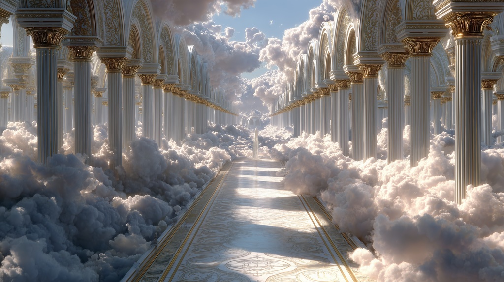 幻想的な空と雲の背景素材【高画質10枚】Vol.90〈天界編〉