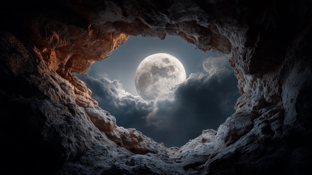 幻想的な空と雲の背景素材【高画質10枚】Vol.101〈満月編〉