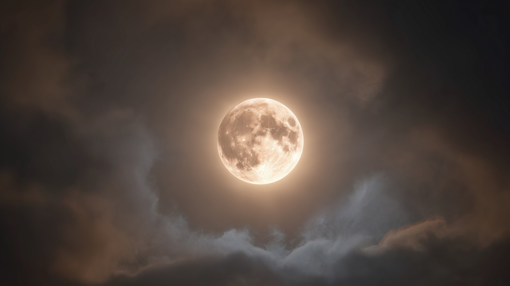 幻想的な空と雲の背景素材【高画質10枚】Vol.104〈満月編〉