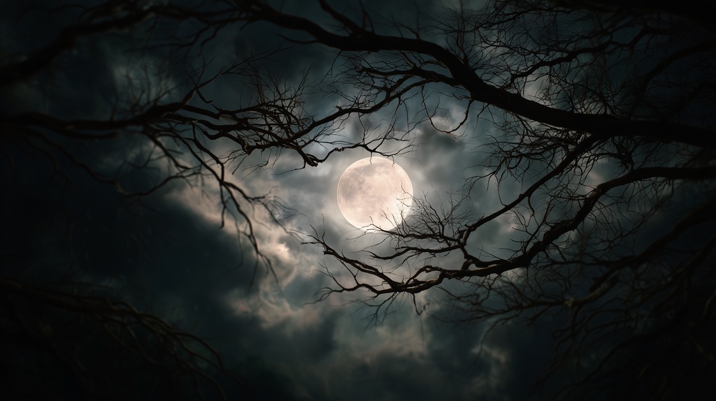 幻想的な空と雲の背景素材【高画質10枚】Vol.104〈満月編〉