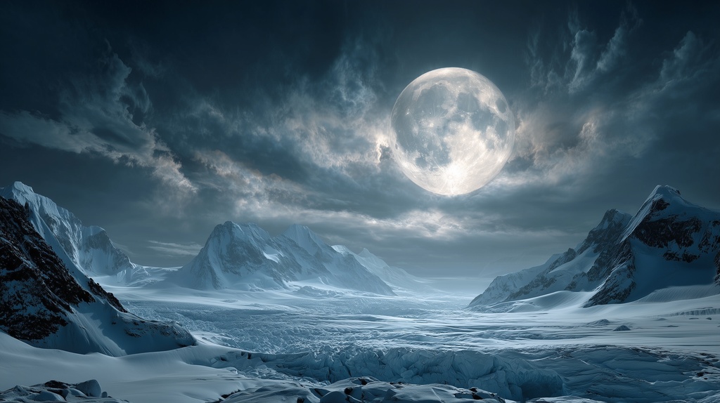 幻想的な空と雲の背景素材【高画質10枚】Vol.107〈満月編〉