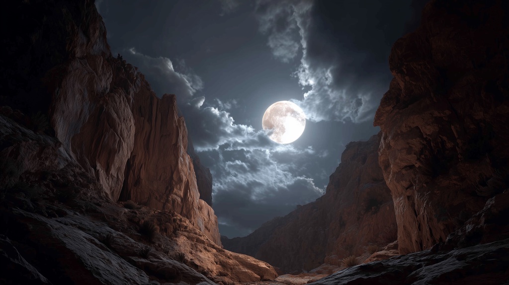 幻想的な空と雲の背景素材【高画質10枚】Vol.108〈満月編〉