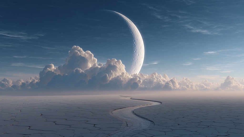 幻想的な空と雲の背景素材【高画質10枚】Vol.112〈三日月編〉