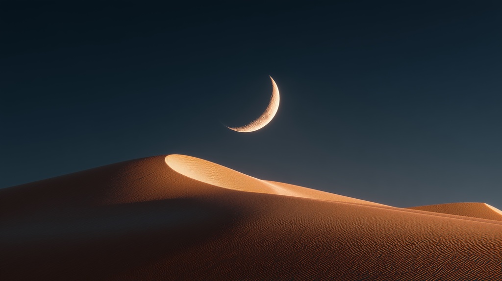 幻想的な空と雲の背景素材【高画質10枚】Vol.114〈三日月編〉