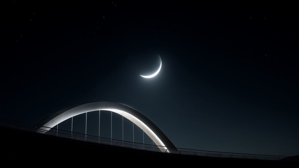 幻想的な空と雲の背景素材【高画質10枚】Vol.115〈三日月編〉